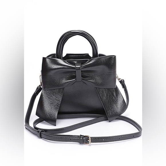 Metallic Pink Bow Top Handle Bag - Picture 3 of 7